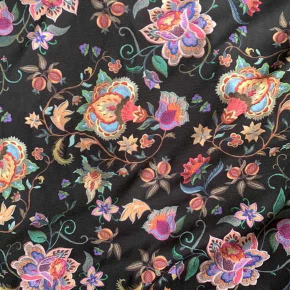 📌 LBISSE drapey stretch knit black floral dress 1X US made - Picture 7 of 9